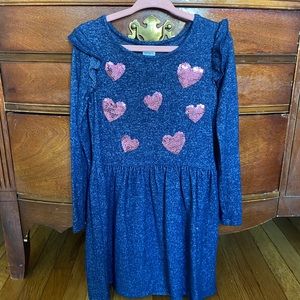 Cozy Navy dress with hearts